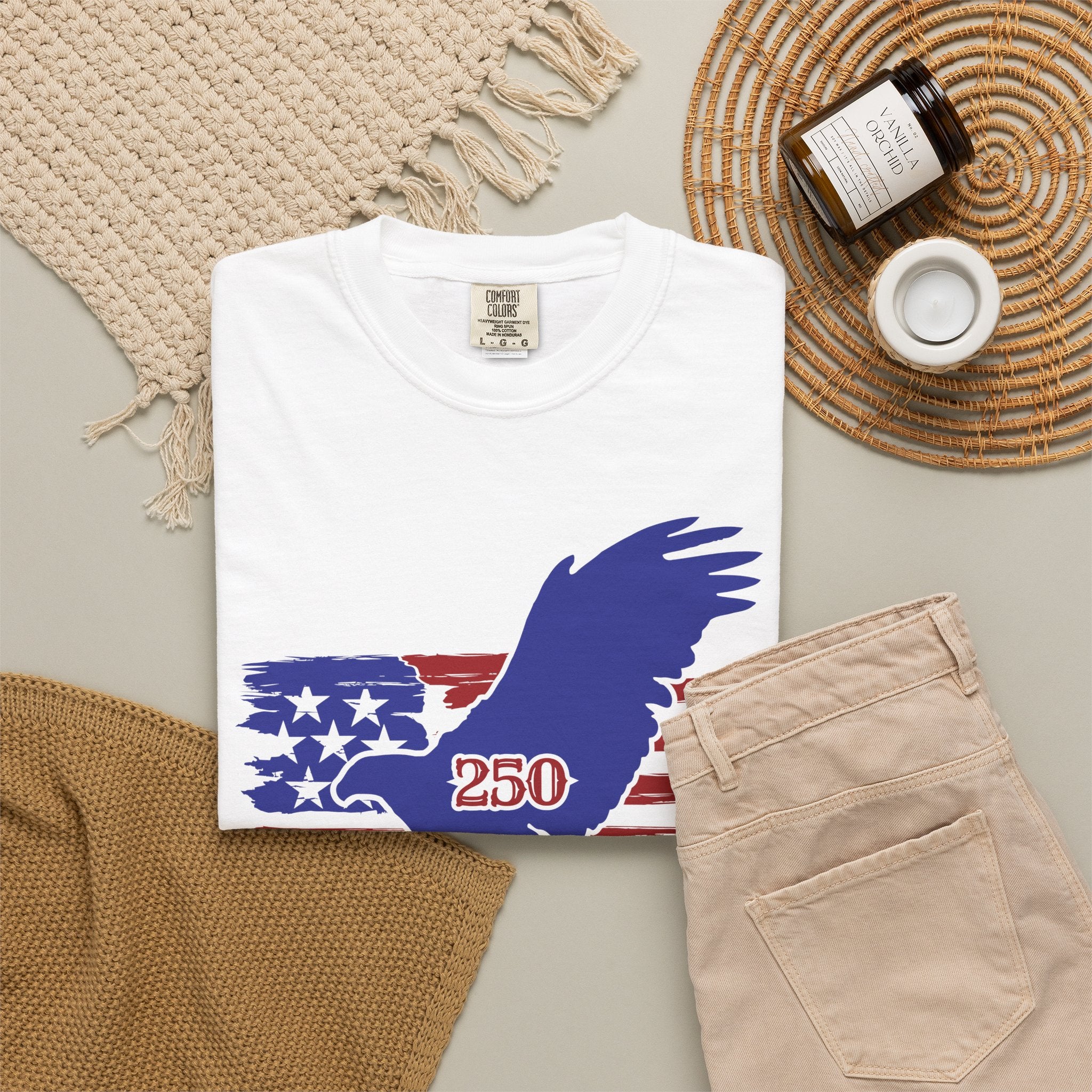 250th Anniversary Eagle T-Shirt with American Flag
