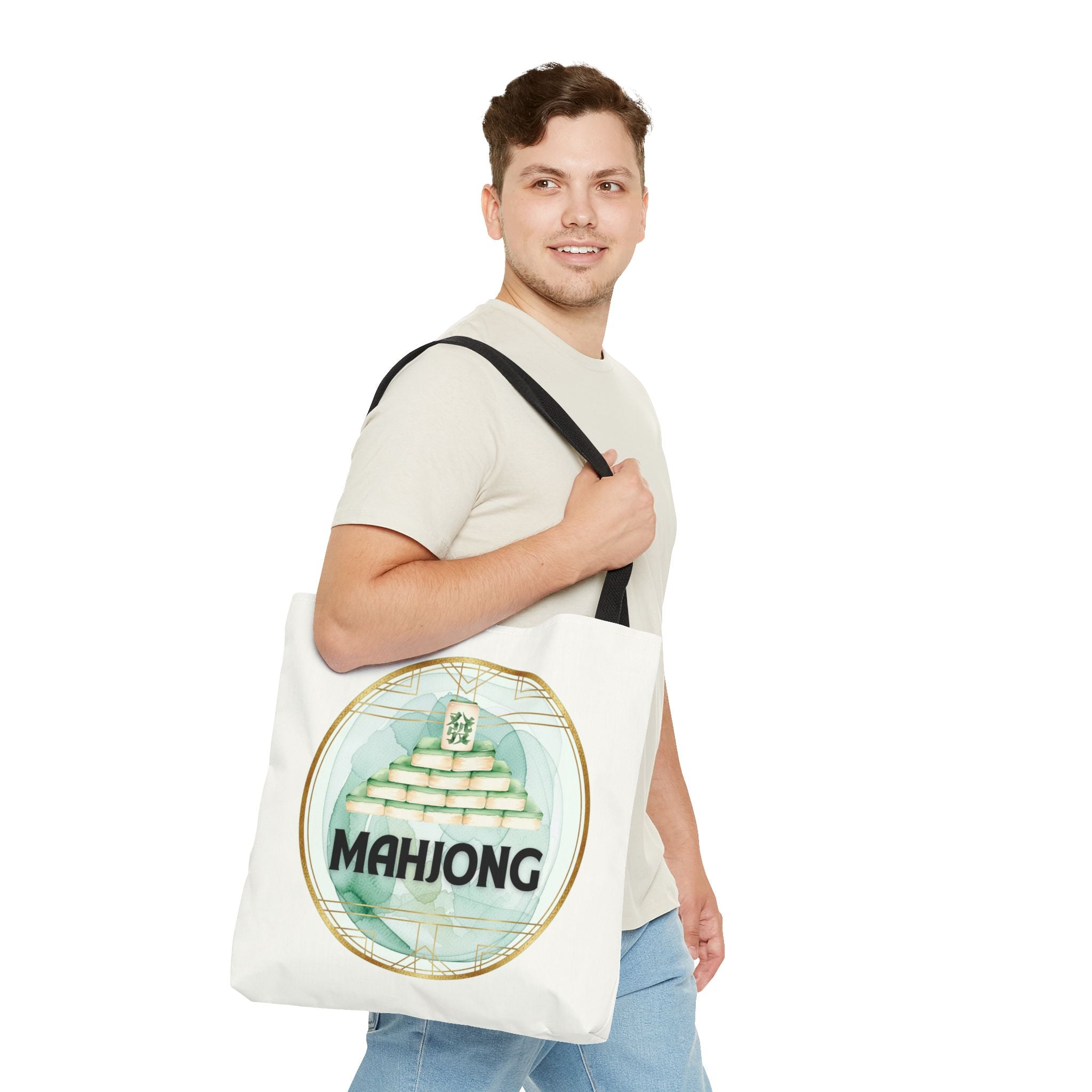 Mahjong Tote Bag — Mahjong Tile Pyramid Canvas Tote for Game Lovers