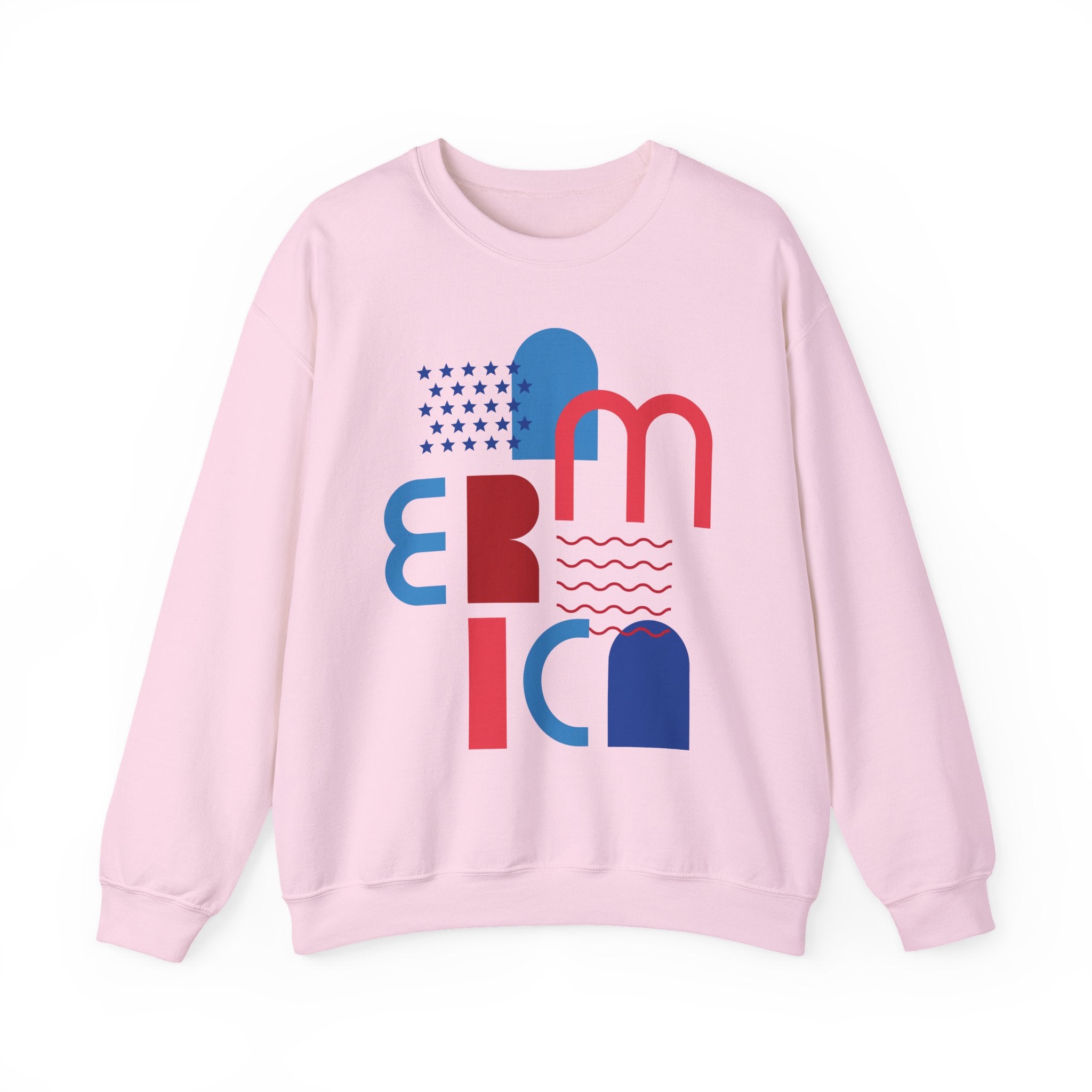 America Graphic Sweatshirt — Modern Red & Blue Design