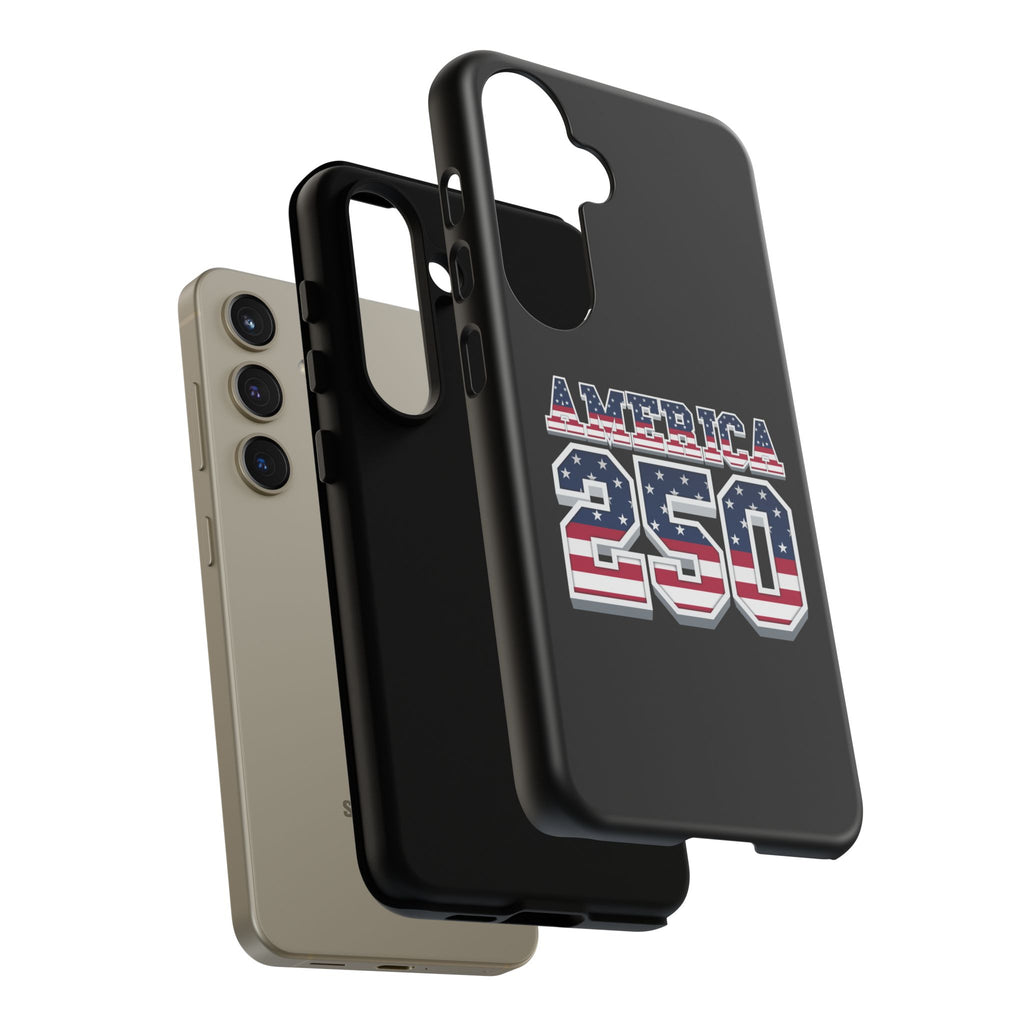 BLACK America250 Phone Case — Patriotic USA Flag Design