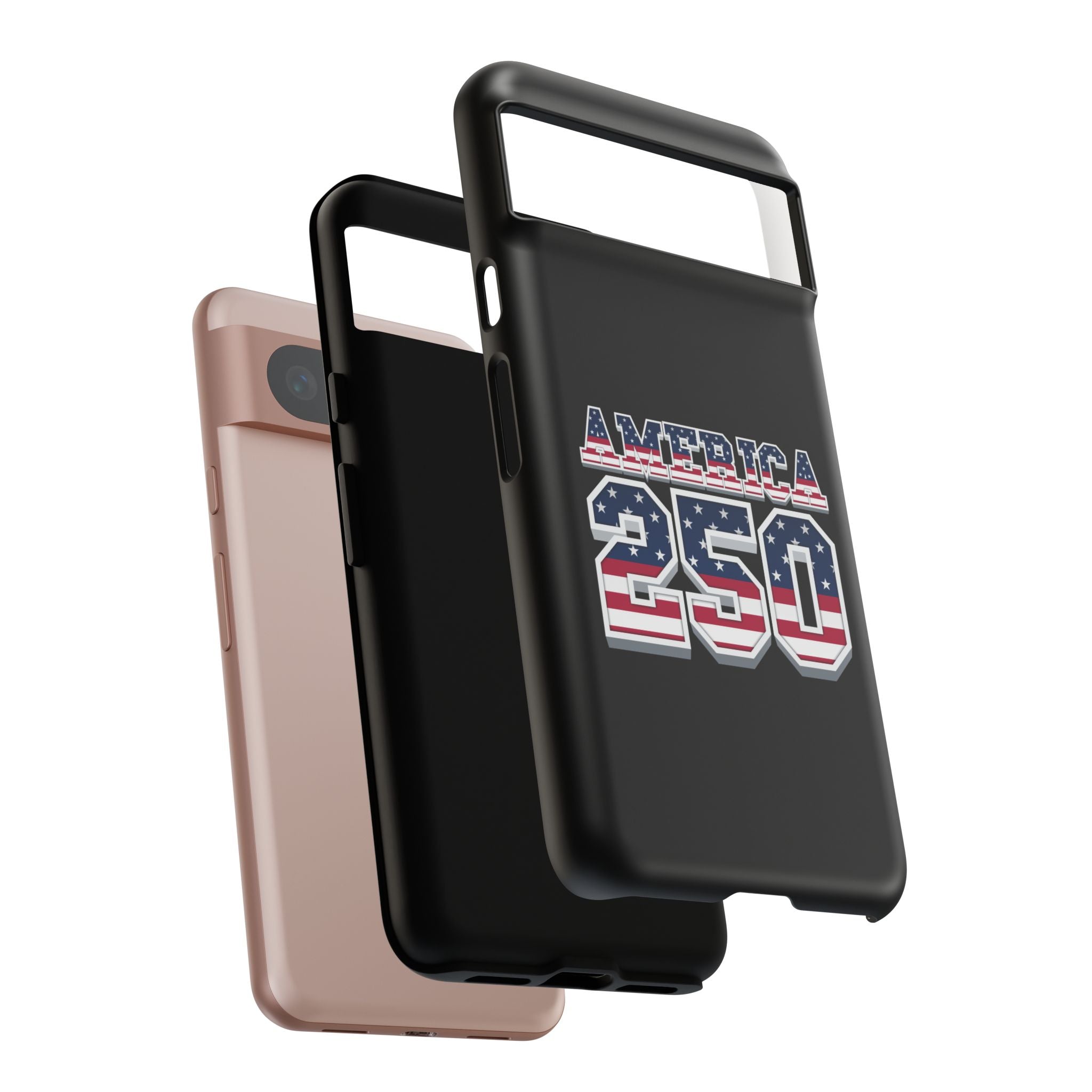 BLACK America250 Phone Case — Patriotic USA Flag Design