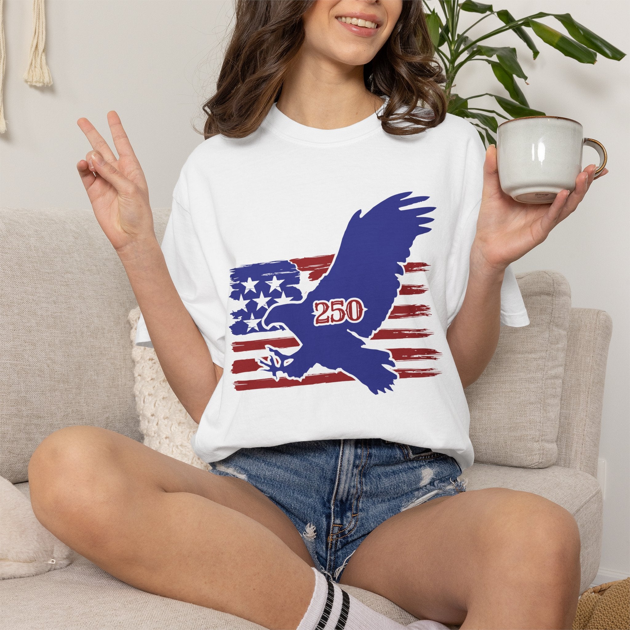 250th Anniversary Eagle T-Shirt with American Flag