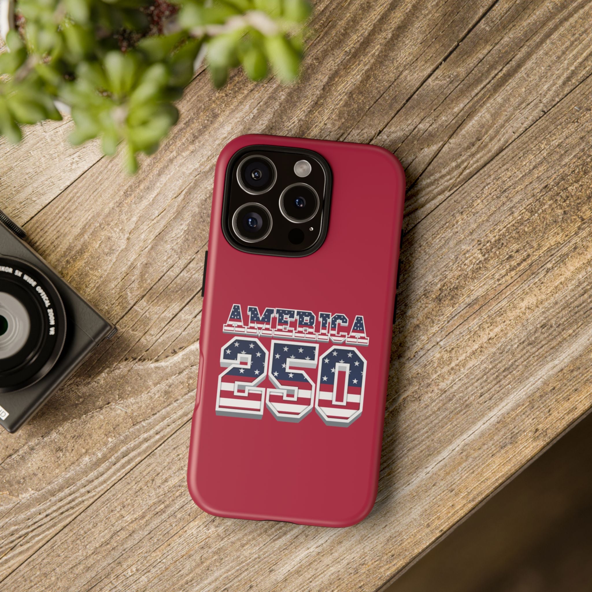 RED America250 Phone Case — Patriotic USA Flag Design
