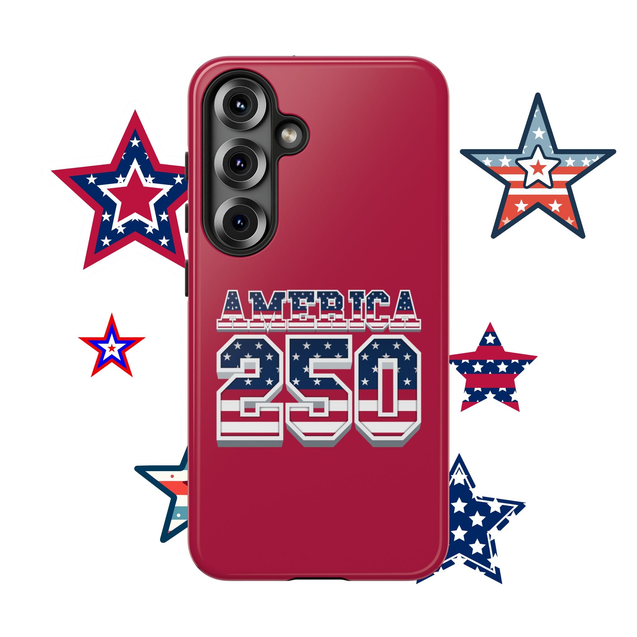 RED America250 Phone Case — Patriotic USA Flag Design