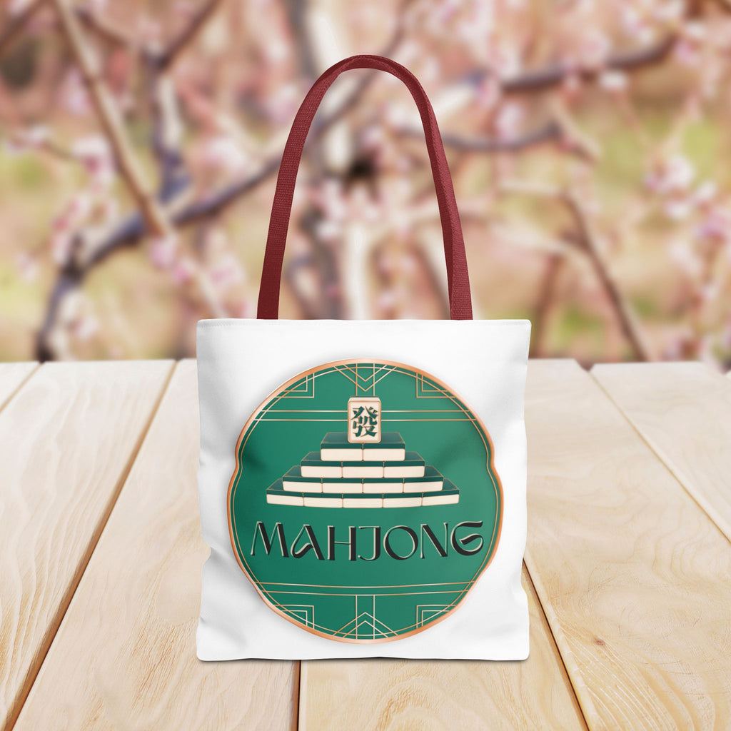 Mahjong Tote Bag — Vintage Green Mahjong Tile Design