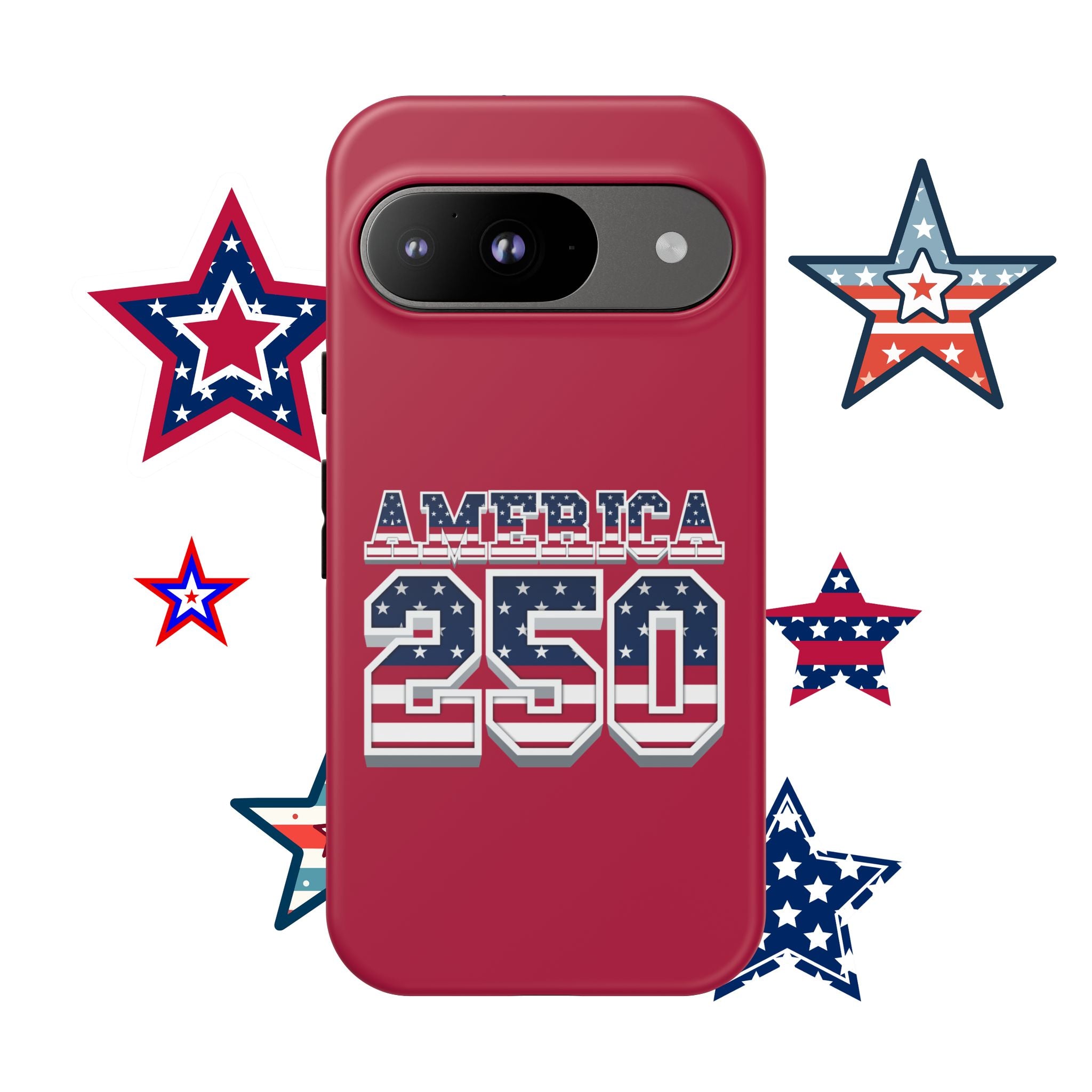 RED America250 Phone Case — Patriotic USA Flag Design