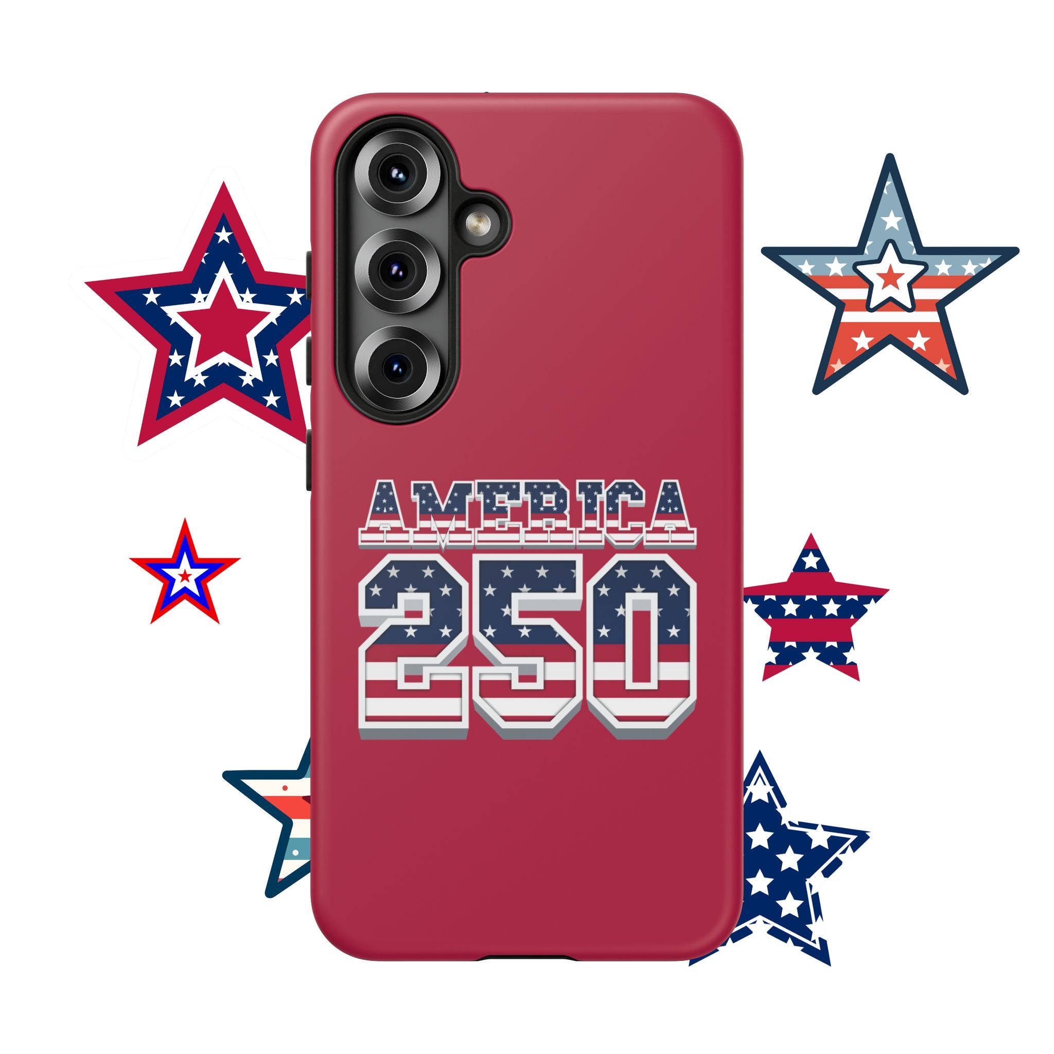RED America250 Phone Case — Patriotic USA Flag Design