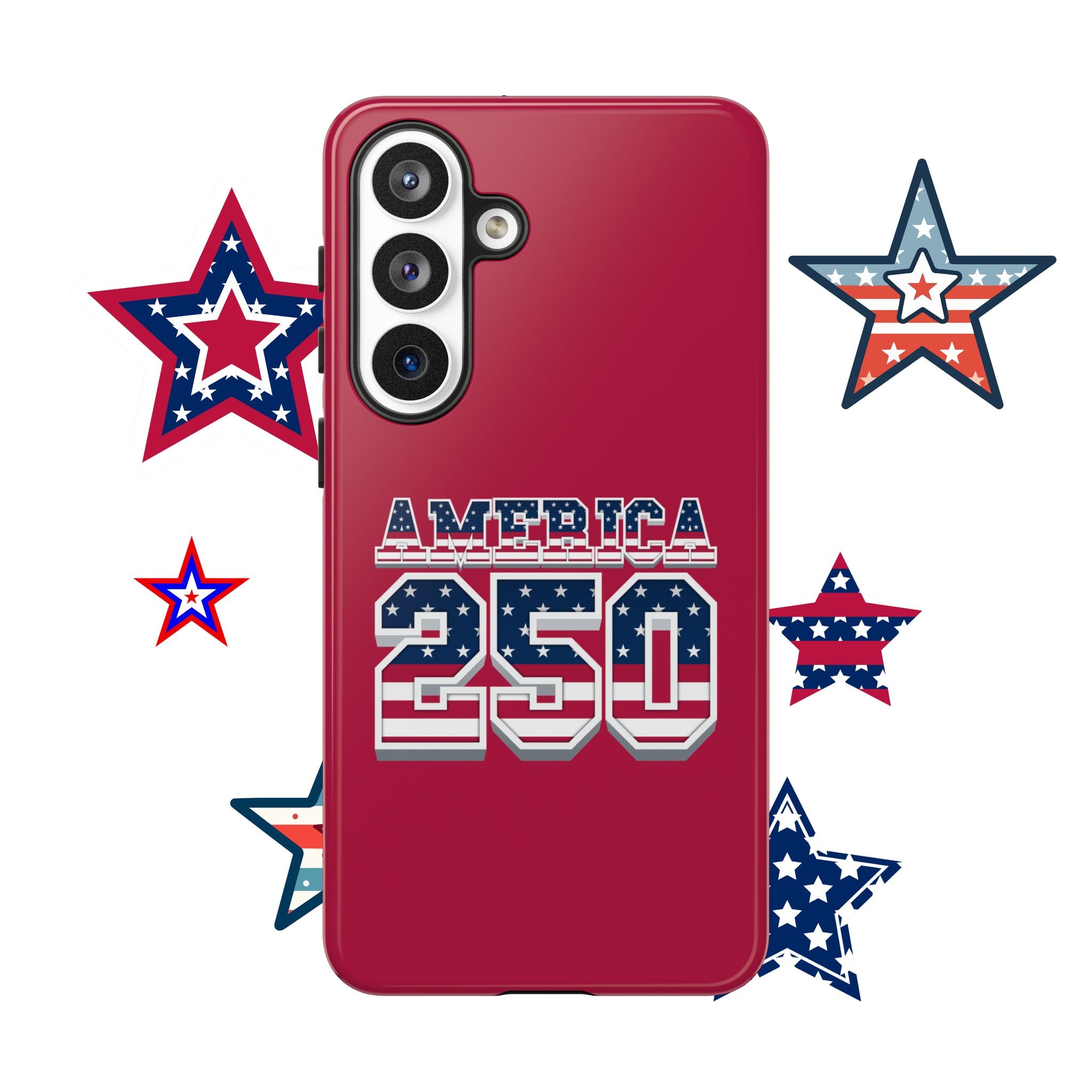 RED America250 Phone Case — Patriotic USA Flag Design