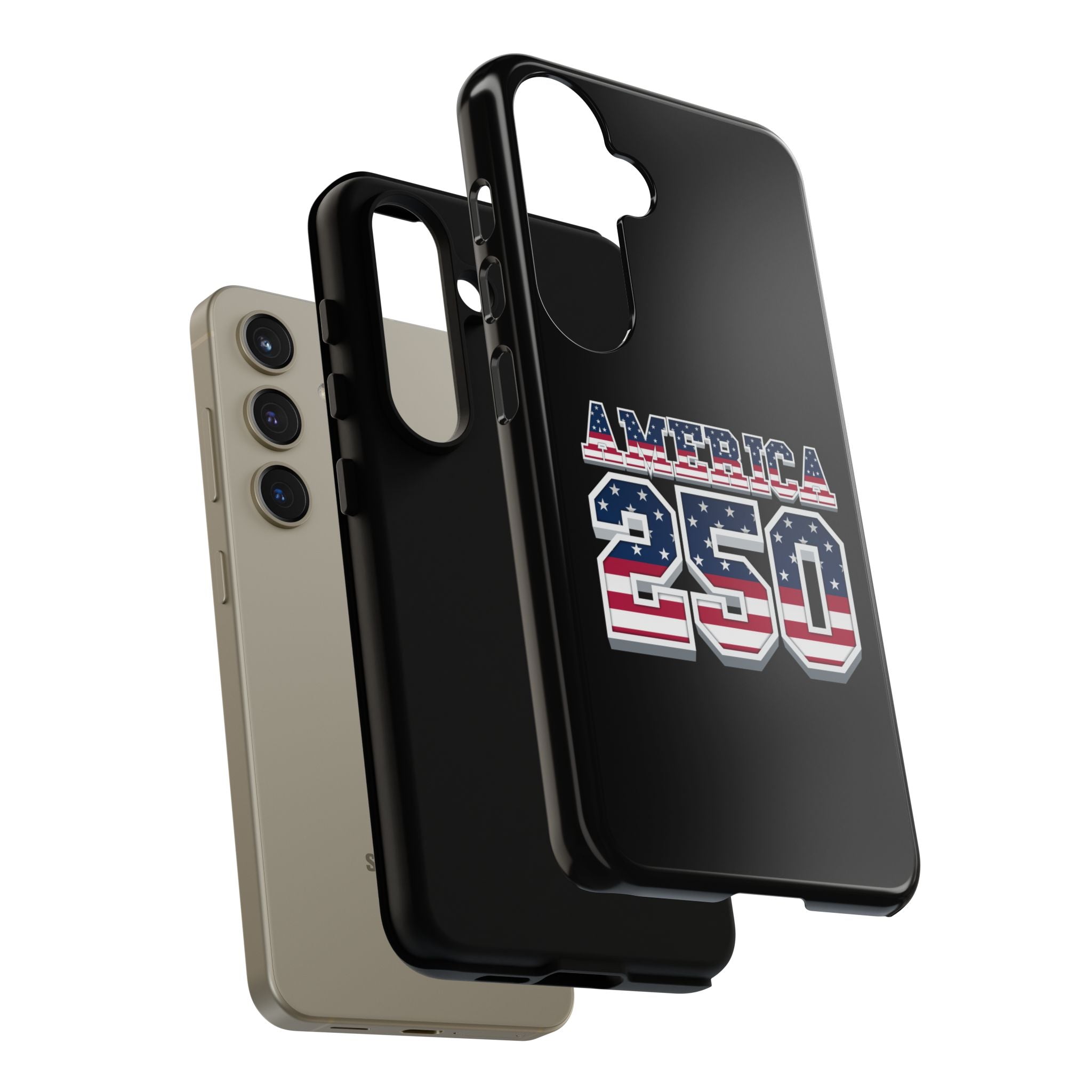 BLACK America250 Phone Case — Patriotic USA Flag Design