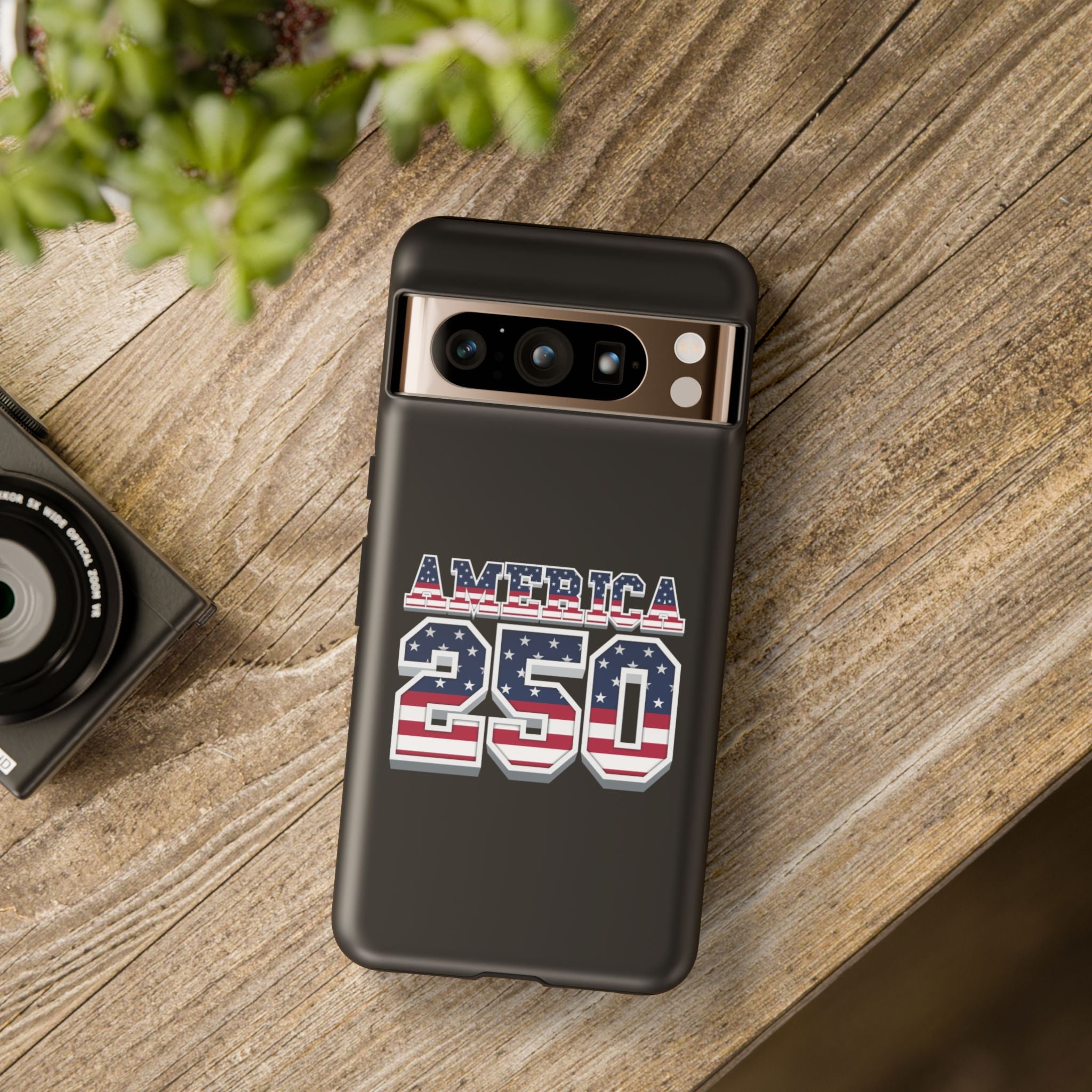 BLACK America250 Phone Case — Patriotic USA Flag Design