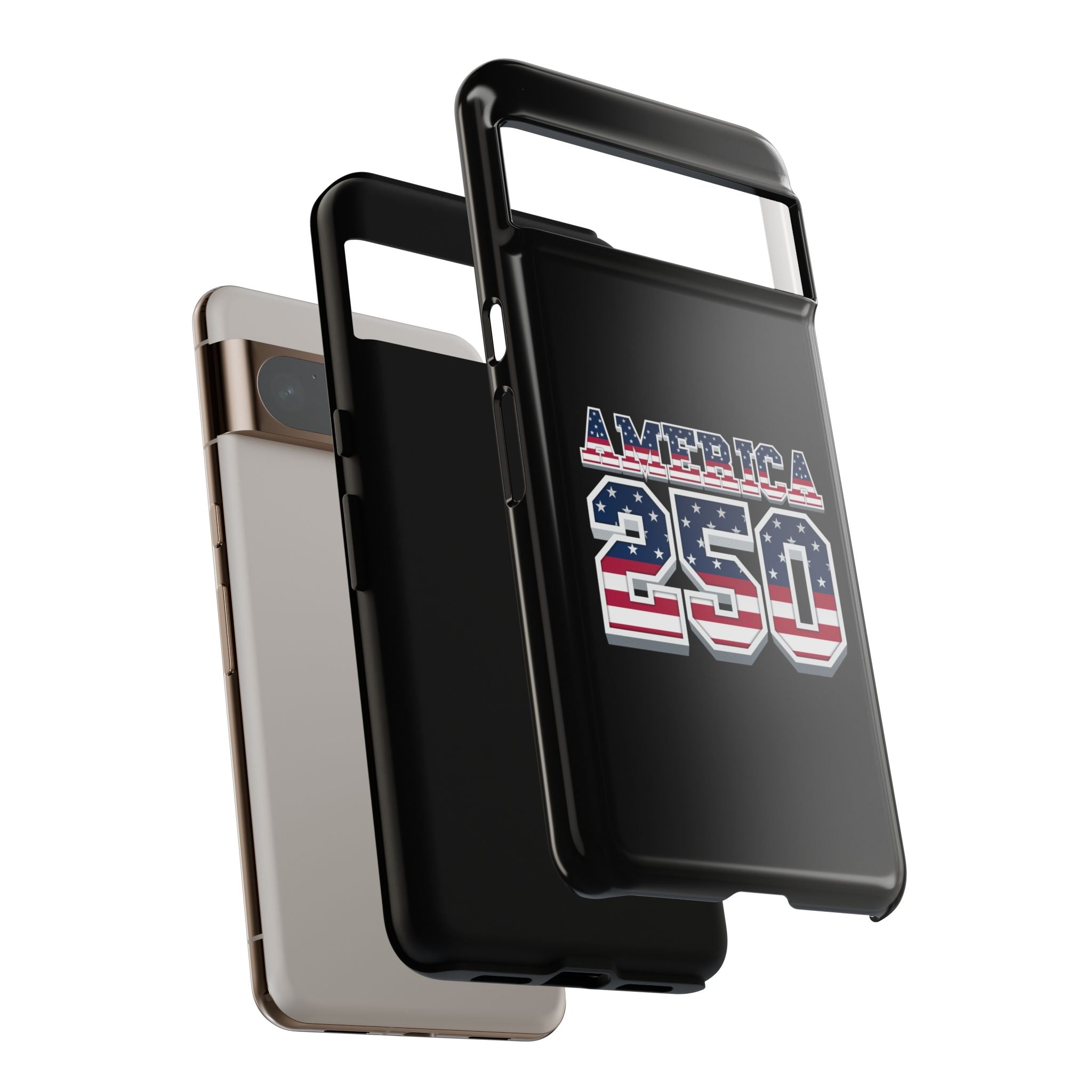 BLACK America250 Phone Case — Patriotic USA Flag Design