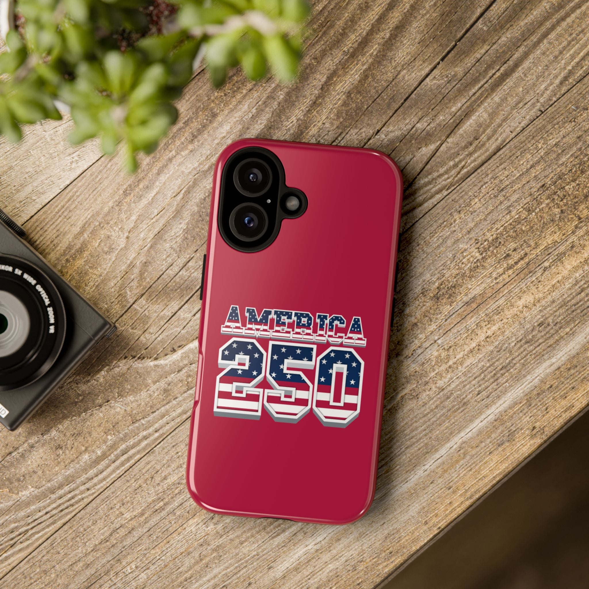 RED America250 Phone Case — Patriotic USA Flag Design