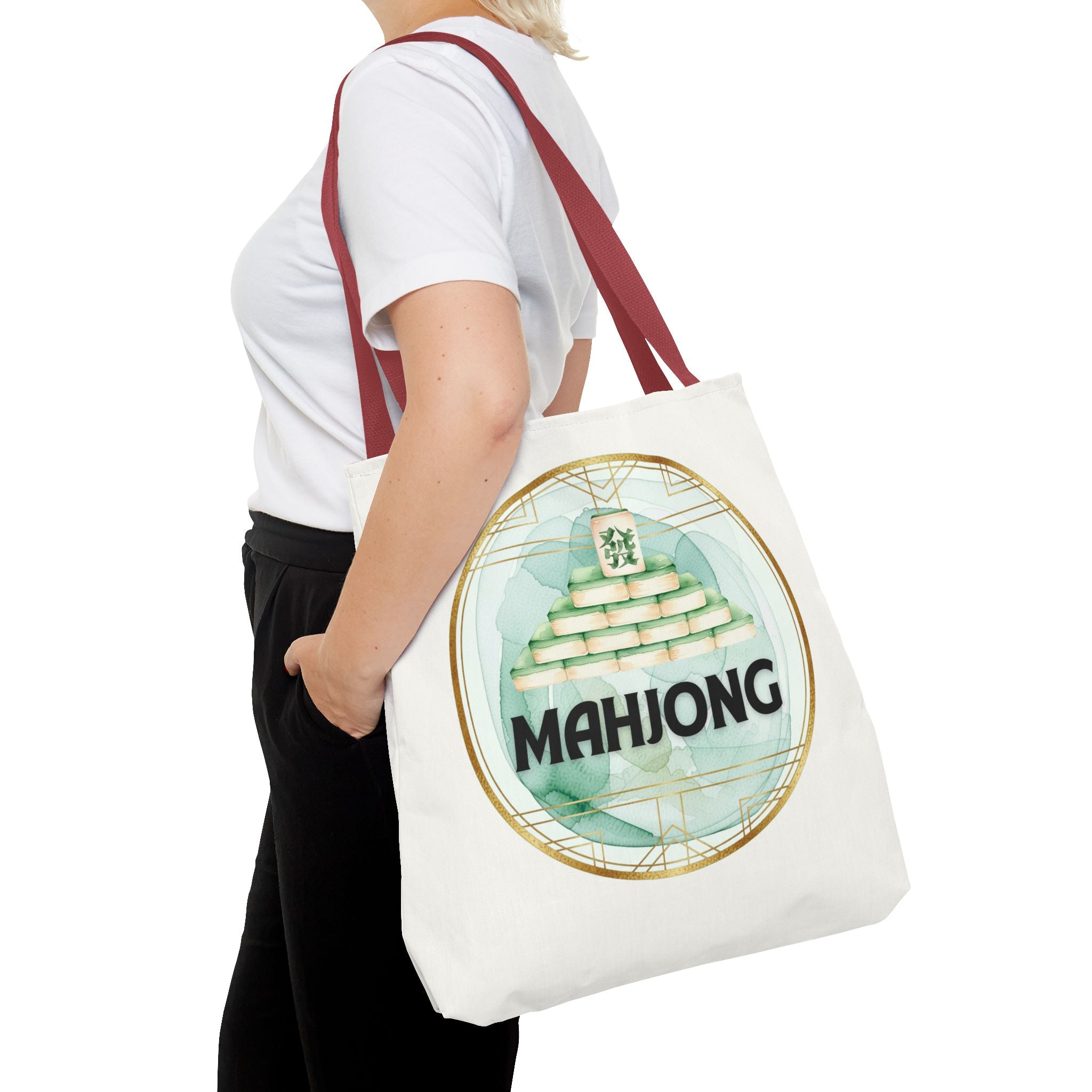 Mahjong Tote Bag — Mahjong Tile Pyramid Canvas Tote for Game Lovers