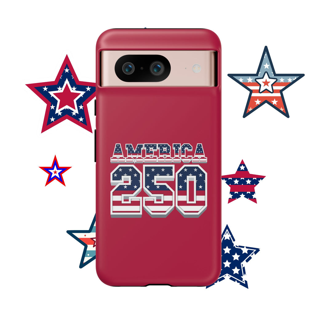 RED America250 Phone Case — Patriotic USA Flag Design