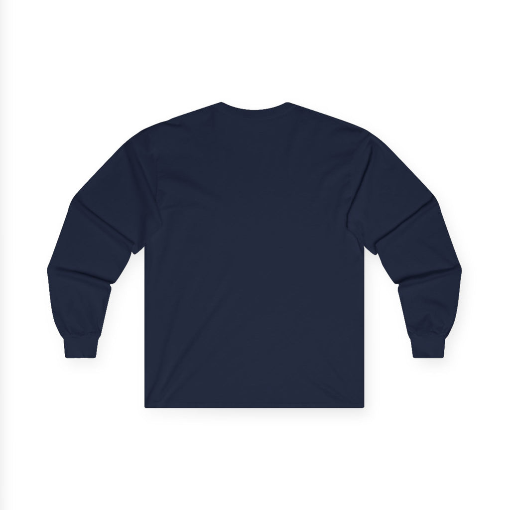 America Minimalist Long Sleeve Tee — Red & Blue Geometric Design