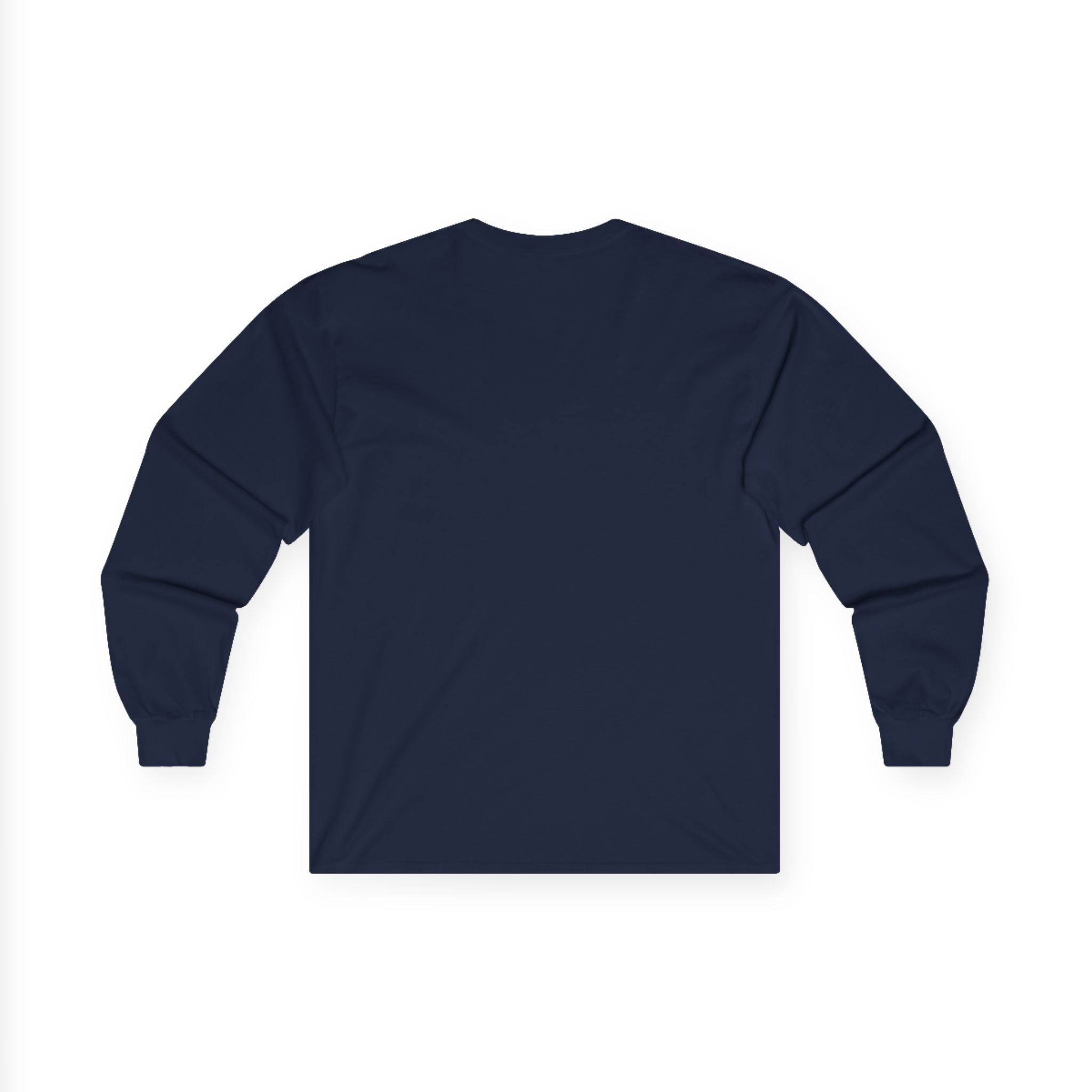 America Minimalist Long Sleeve Tee — Red & Blue Geometric Design