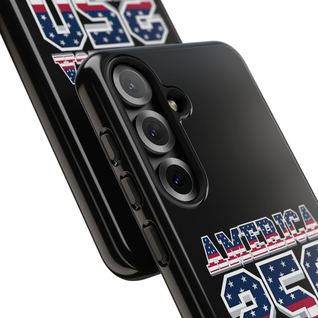 BLACK America250 Phone Case — Patriotic USA Flag Design