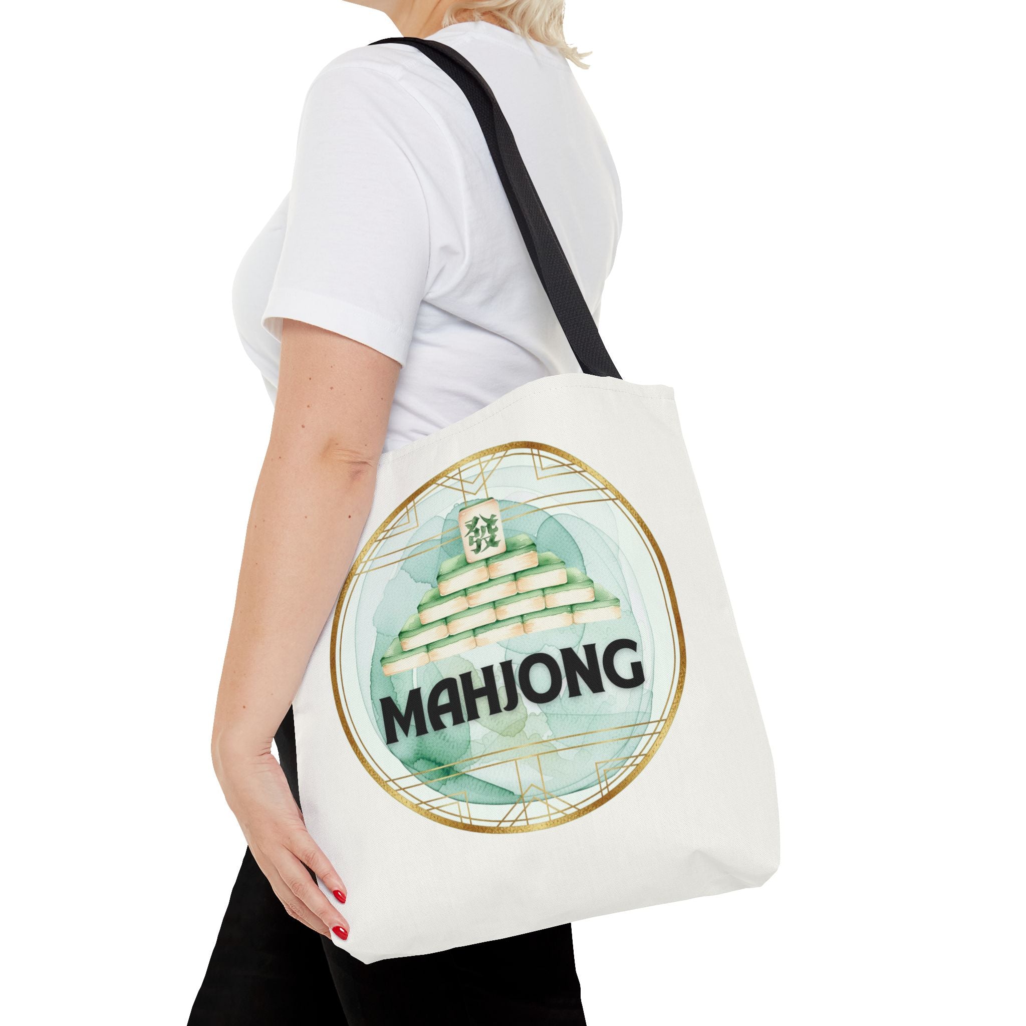 Mahjong Tote Bag — Mahjong Tile Pyramid Canvas Tote for Game Lovers