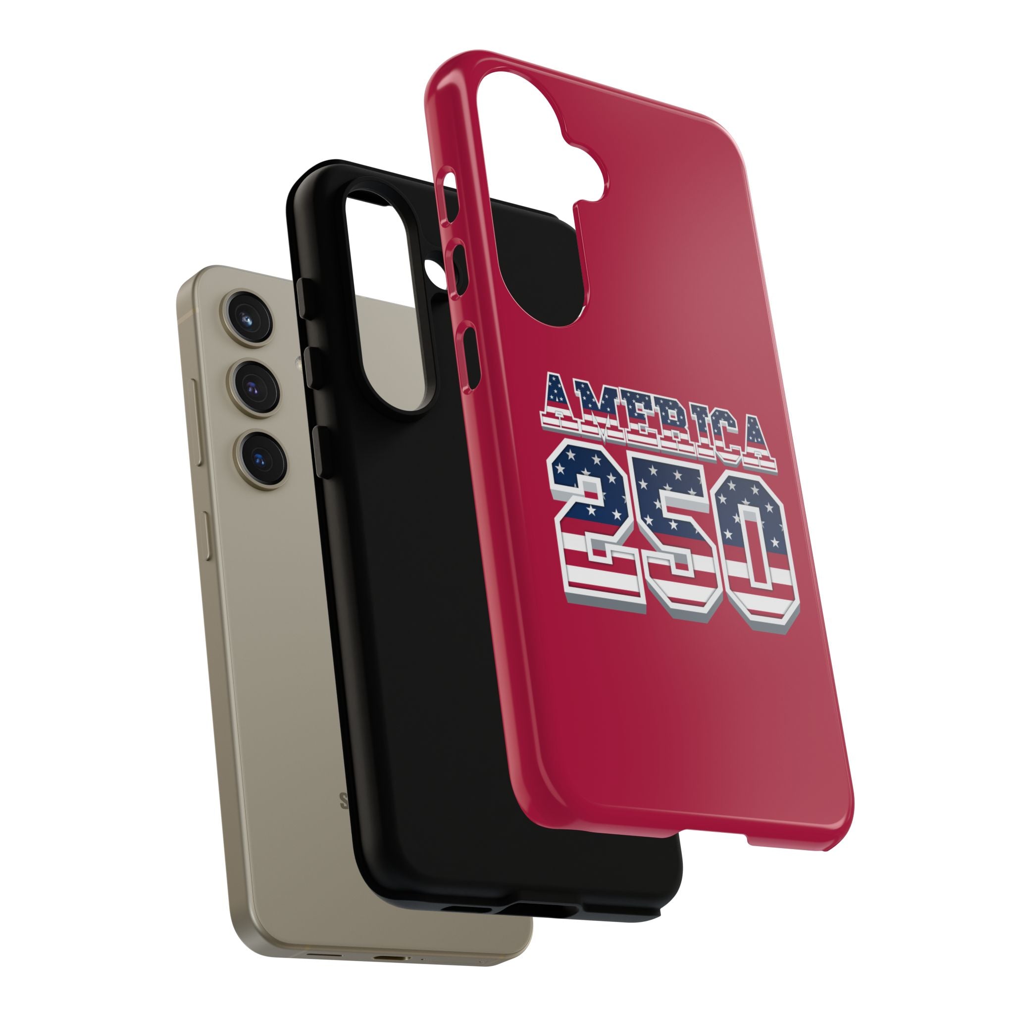 RED America250 Phone Case — Patriotic USA Flag Design