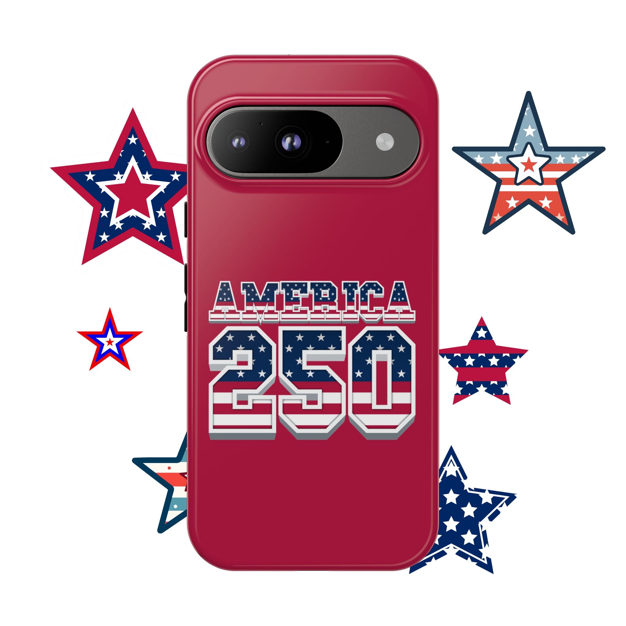 RED America250 Phone Case — Patriotic USA Flag Design