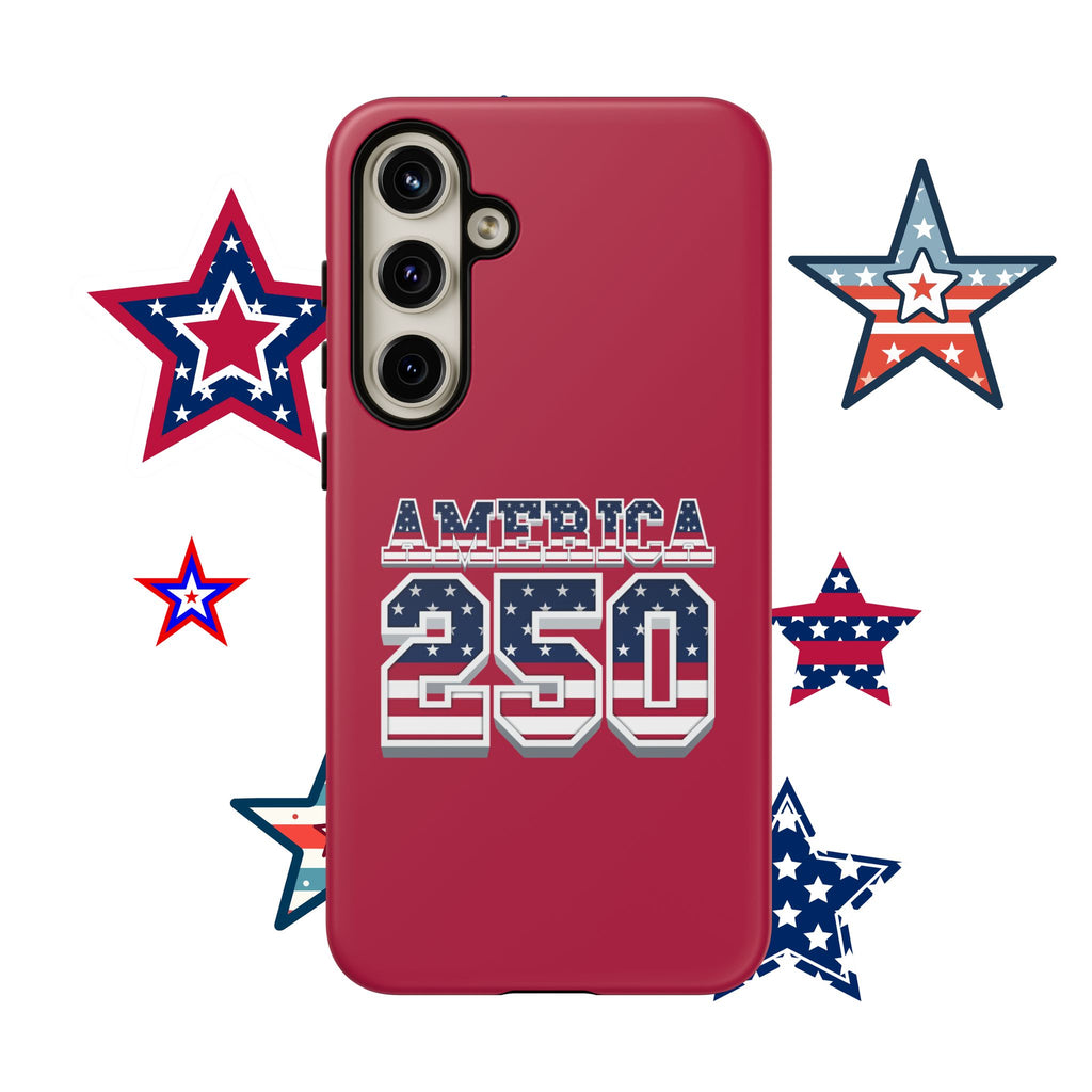 RED America250 Phone Case — Patriotic USA Flag Design
