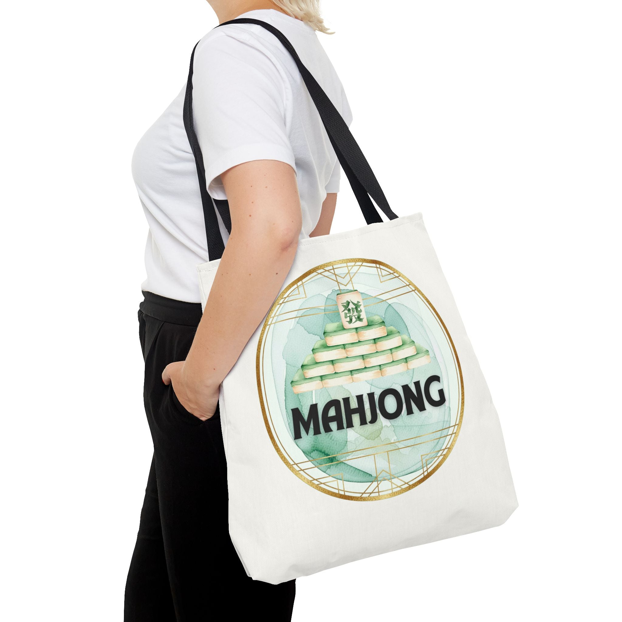 Mahjong Tote Bag — Mahjong Tile Pyramid Canvas Tote for Game Lovers