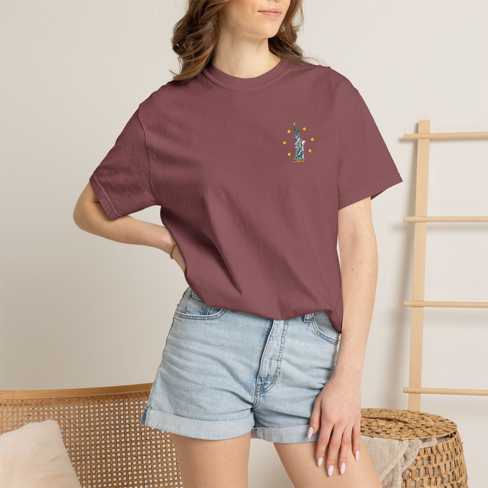 Give me Liberty - Embroidered T-Shirt